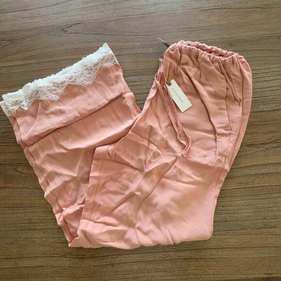 Anthropologie Pants - Anthropologie Lace-Trim Silky Pull-On Pants - Size XS